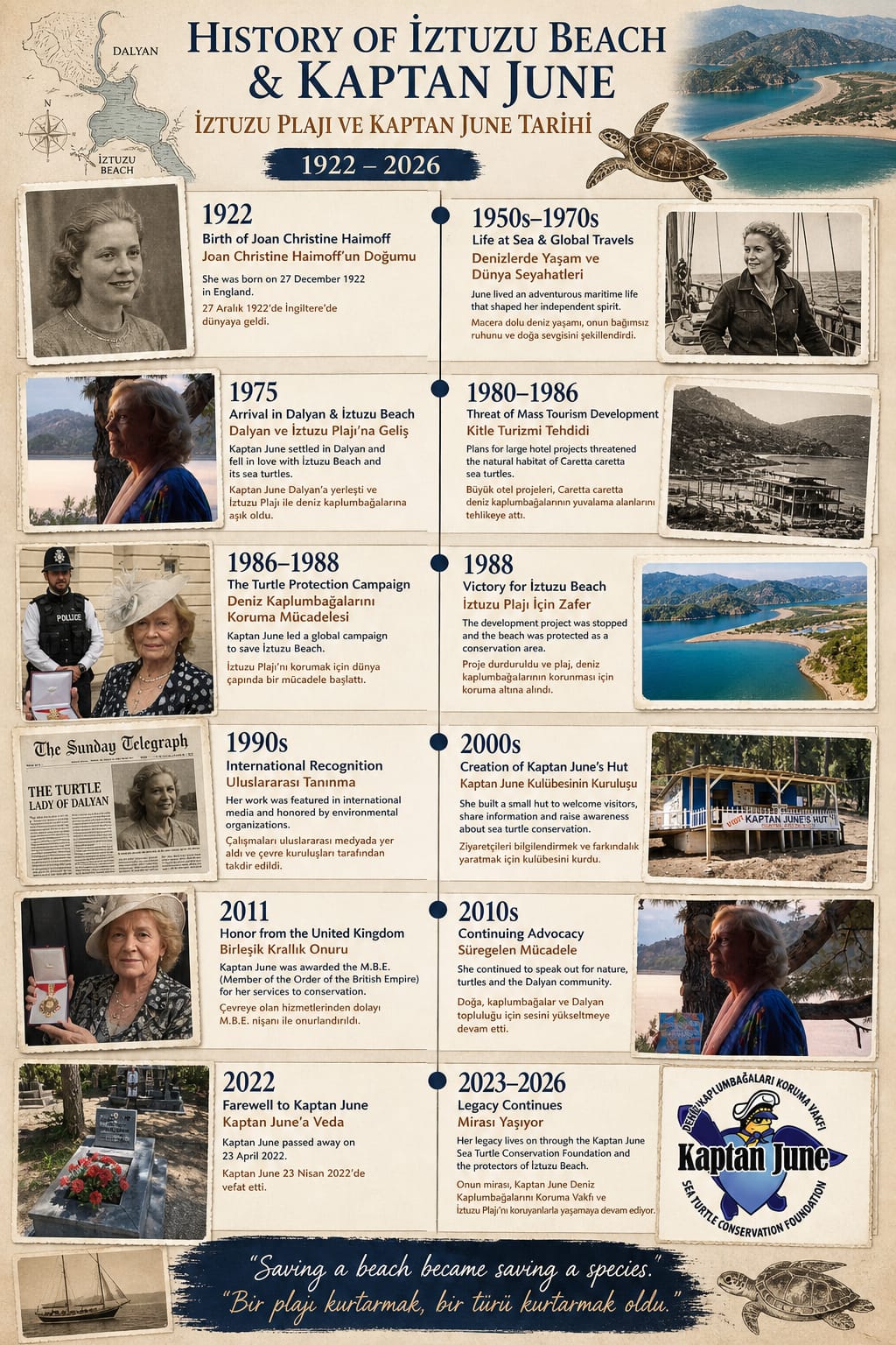 History of İztuzu beach & Kaptan June